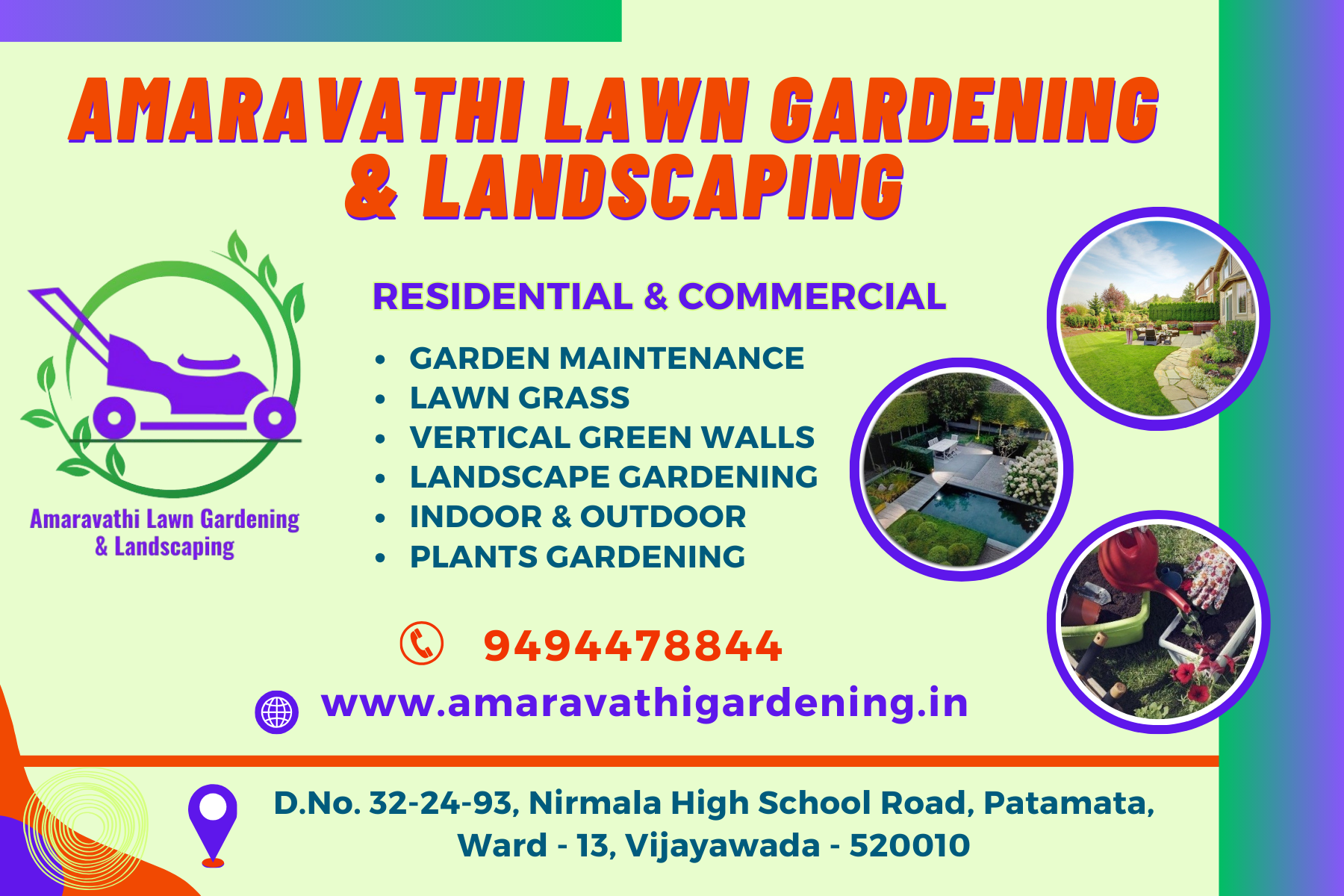 Amaravathi Lawn Gardening & Landscaping Services | Phone number 9494478844