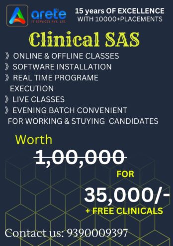 CLINICAL SAS COURSE IN VIJAYAWADA WITH FREE COUNSELLING