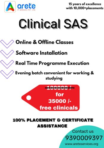 CLINICAL SAS COURSE WITH UNLIMITED PLACEMENTS, VIJAYAWADA.